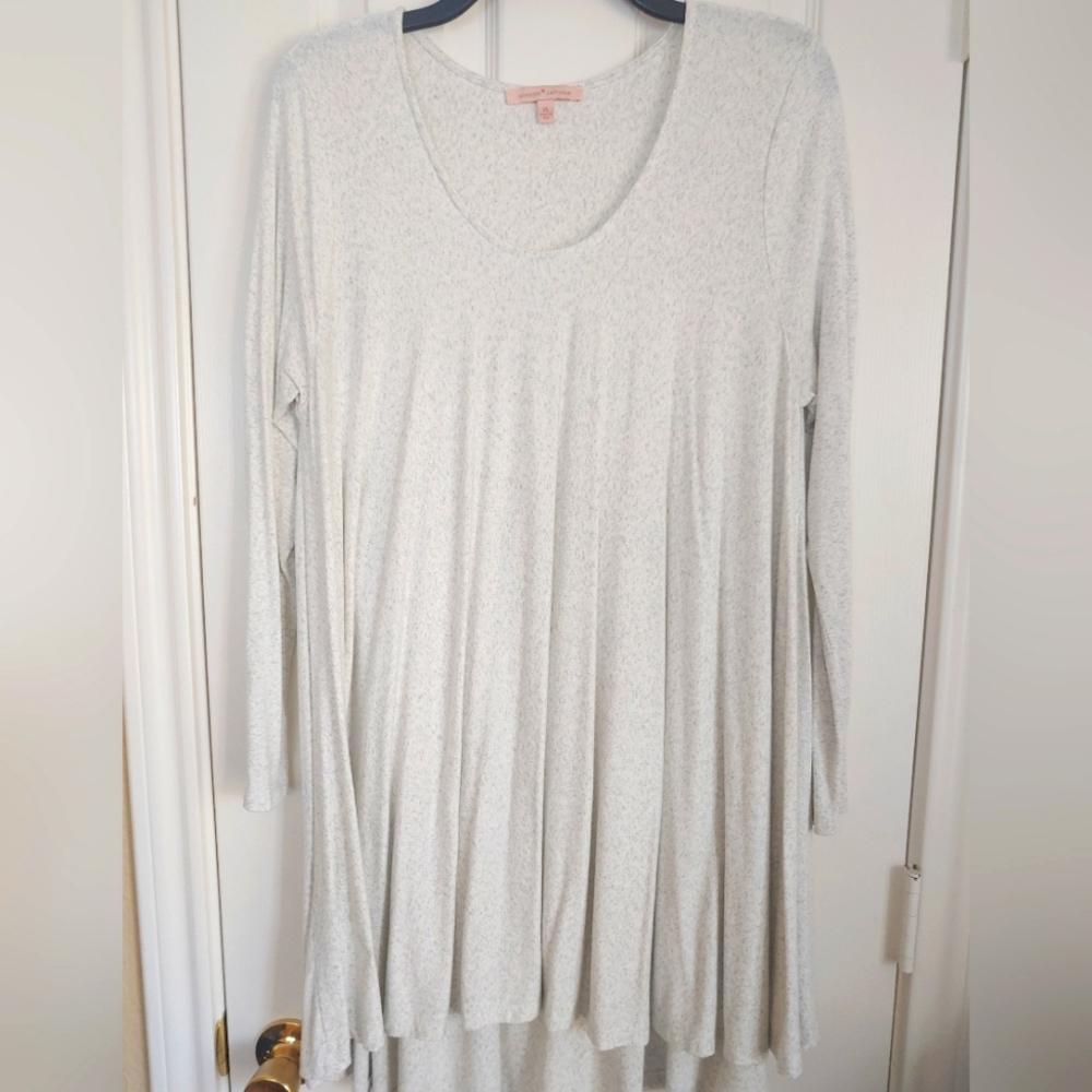 XL Gibson Latimar Lt Gray/Cream Knit Tunic